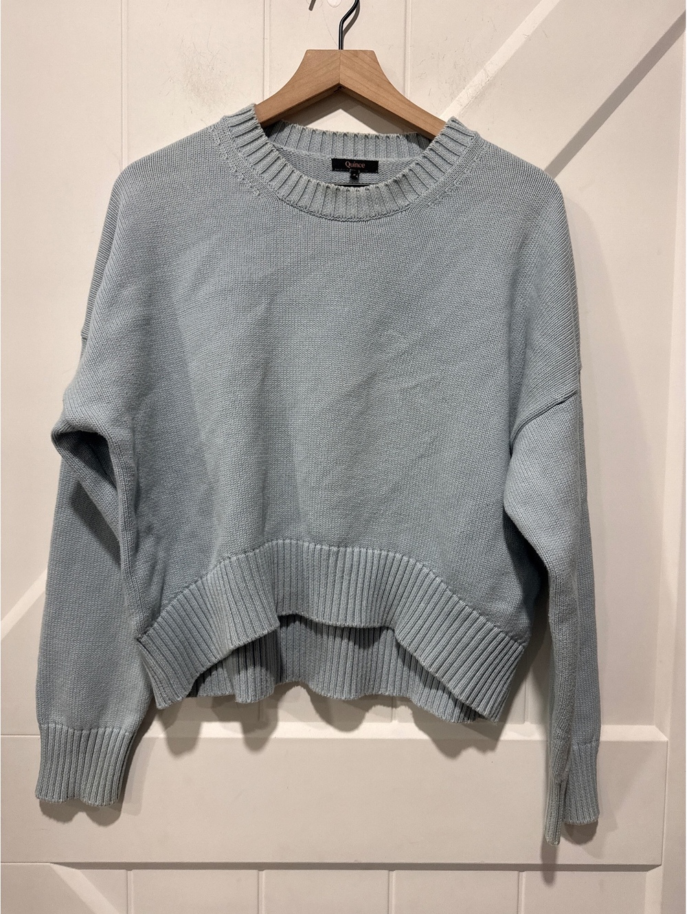 Quince Light Blue Organic Cotton Sweater, Size S